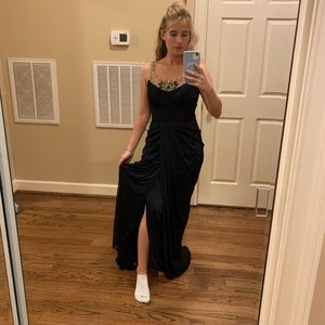 NWOT Navy blue beaded formal prom dress